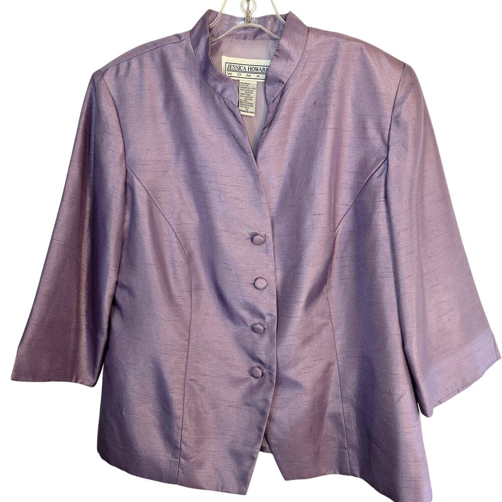 Jessica Howard 16 Women's Blazer Purple Suit Coat Misses Size XL Extra Large